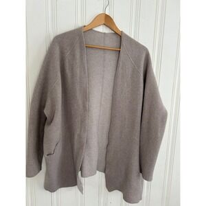 OYUNA Mongolian Cashmere Open Cardigan Sweater One Size Beige Gray Quiet Luxury